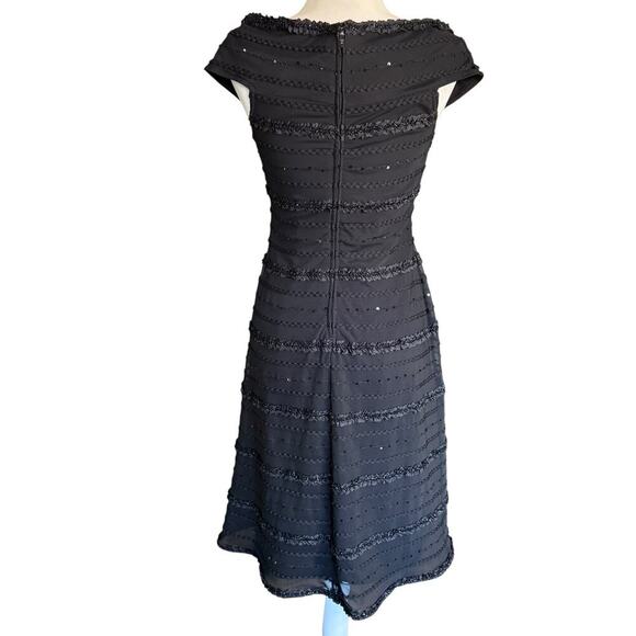 Vtg 90s Y2K TADASHI Dress Designer Sleeveless Black Evening Party Dress Sequins - Picture 4 of 10